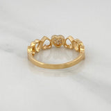 Anillo Corazones 2.4gr / T7 1/4 / Dos Oros Amarillo Blanco 18K $