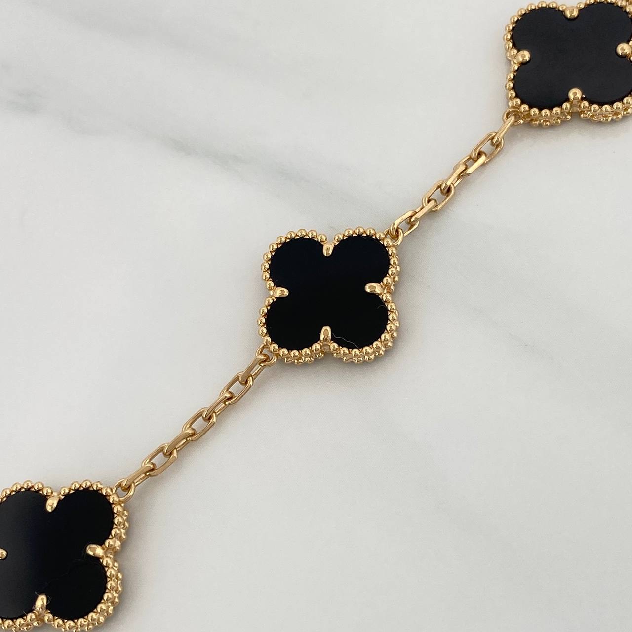 Clover Bracelet Cajon 9.35gr / 7 in / 1.6mm Yellow Gold +4 18K %