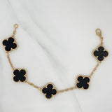 Clover Bracelet Cajon 9.35gr / 7 in / 1.6mm Yellow Gold +4 18K %