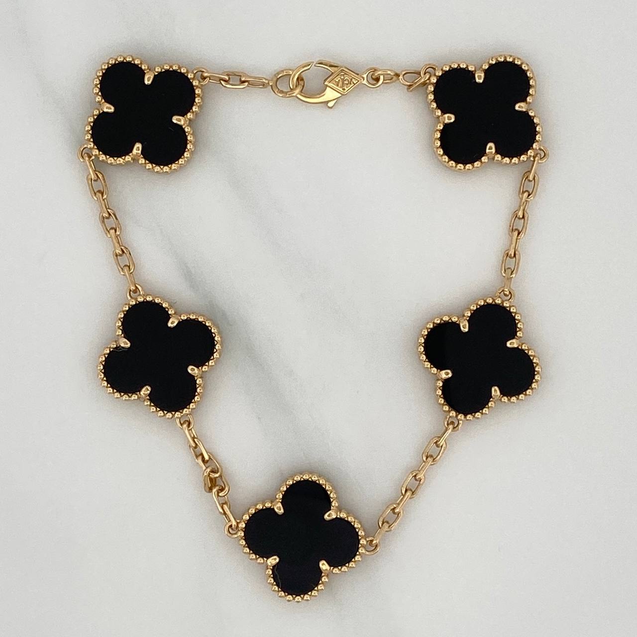 Clover Bracelet Cajon 9.35gr / 7 in / 1.6mm Yellow Gold +4 18K %