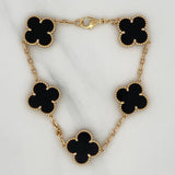 Clover Bracelet Cajon 9.35gr / 7 in / 1.6mm Yellow Gold +4 18K %