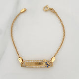 Pulso Bebé Placa Aro Seguido 3.05gr / 5 3/4 in / 0.7mm Oro Amarillo 18K %