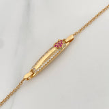 Bracelet Baby Plate Baby Classic Link Heart 3 g / 5 1/2 in / 0.75 mm Yellow Gold 18K