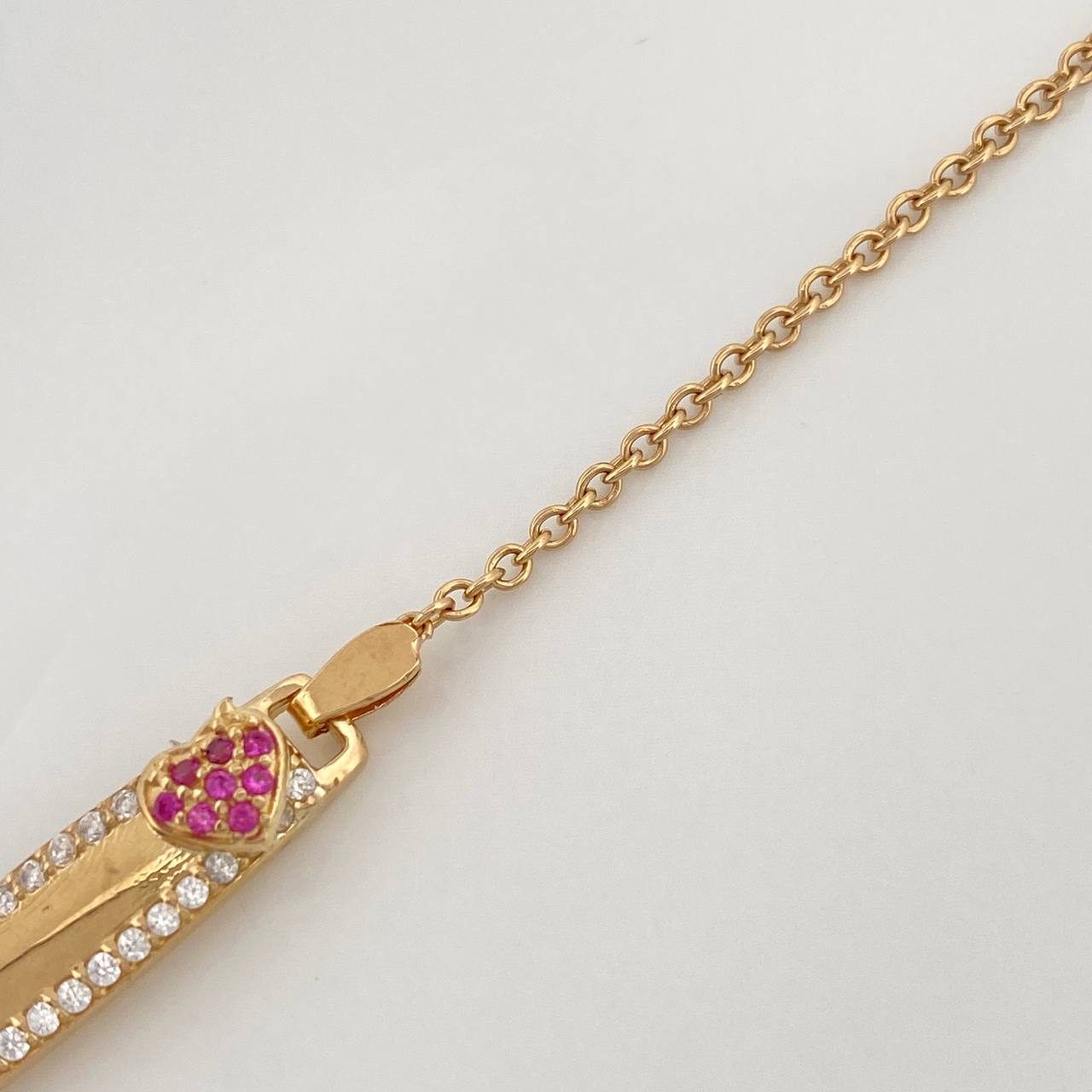 Bracelet Baby Plate Baby Classic Link Heart 3 g / 5 1/2 in / 0.75 mm Yellow Gold 18K