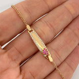 Pulso Placa Bebe Aro Seguido Corazon 2.9gr / 5 1/4 in / 0.7mm Oro Amarillo 18K %