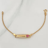Pulso Placa Bebe Aro Seguido Corazon 2.9gr / 5 1/4 in / 0.7mm Oro Amarillo 18K %