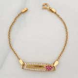 Pulso Placa Bebe Aro Seguido Corazon 2.9gr / 5 1/4 in / 0.7mm Oro Amarillo 18K %