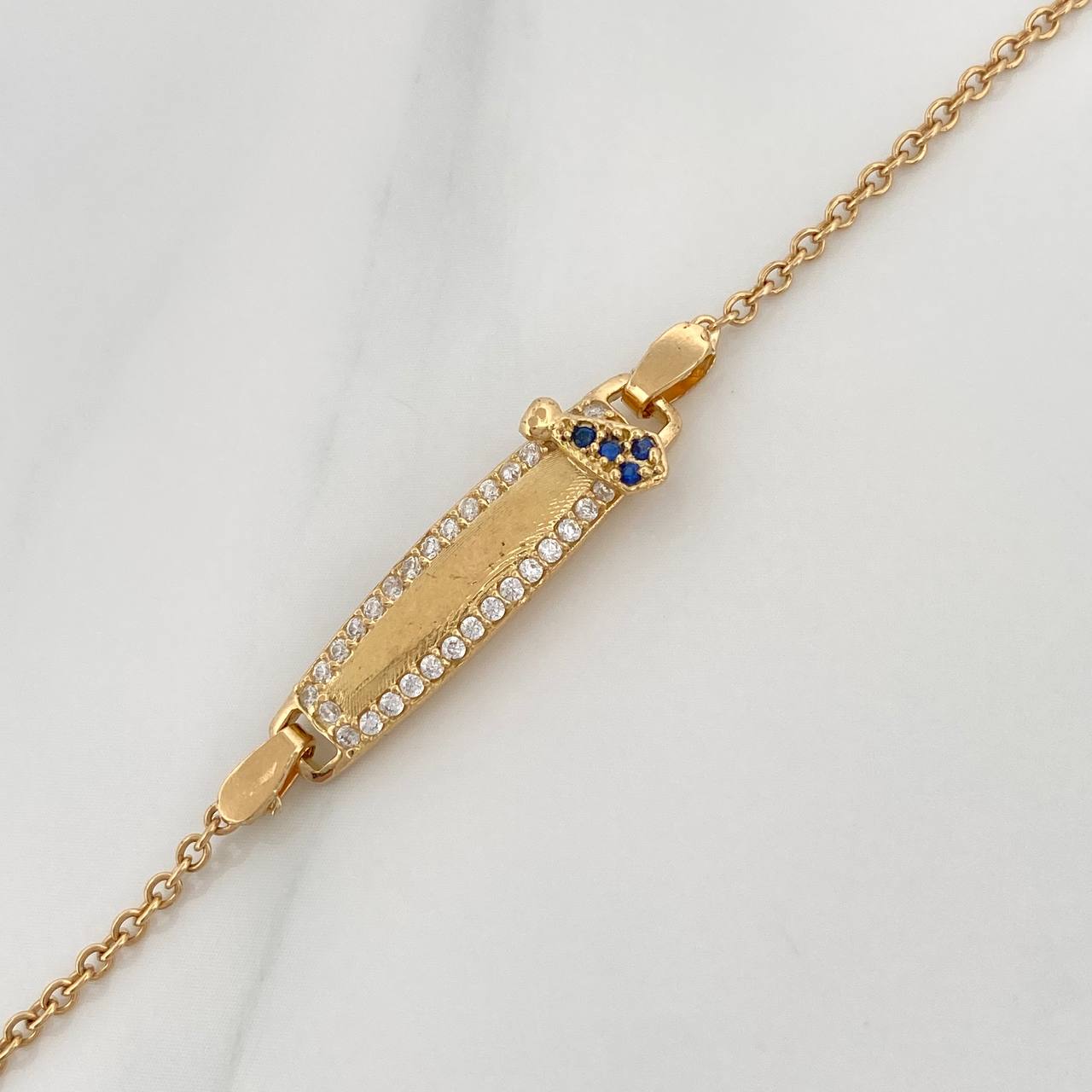 Pulso Bebé Placa Aro Seguido 3.05gr / 5 3/4 in / 0.7mm Oro Amarillo 18K %