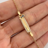 Pulso Bebé Placa Aro Seguido 3.05gr / 5 3/4 in / 0.7mm Oro Amarillo 18K %