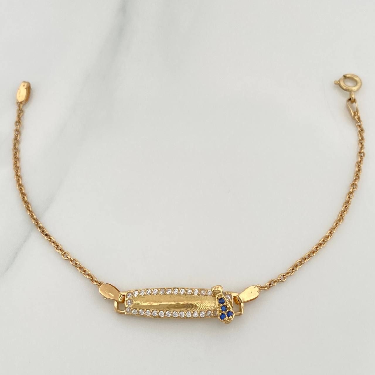 Pulso Bebé Placa Aro Seguido 3.05gr / 5 3/4 in / 0.7mm Oro Amarillo 18K %