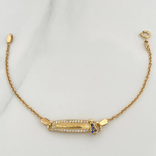 Baby Plaque Bracelet Classic Link 3.05gr / 5 3/4 in / 0.7mm 18K Yellow Gold %