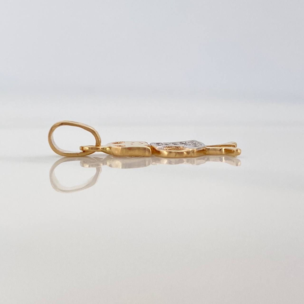 Girl Pendant 1.1gr / 1 in / Two-tone 18K Yellow and White Gold %