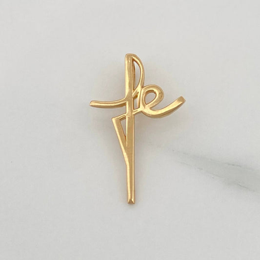 Dije Cruz Fe 0.9gr / 3/4 in / Oro Amarillo 18K %