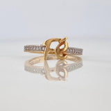 Anillo Fe 2.3gr / T6 1/2 / Dos Oros Amarillo Blanco 18K $