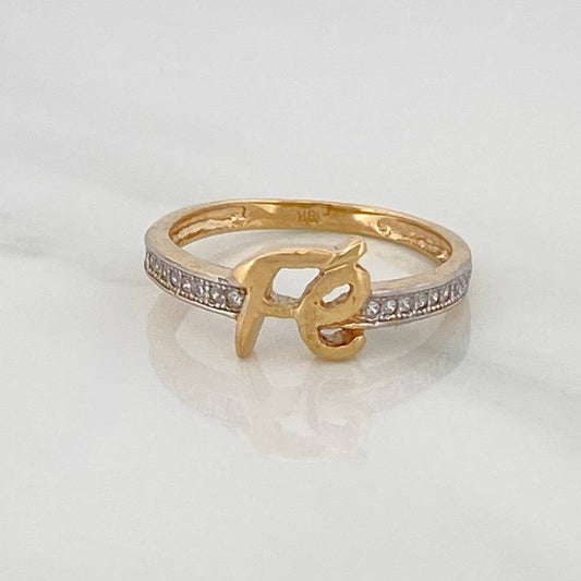 Anillo Fe 2.3gr / T6 1/2 / Dos Oros Amarillo Blanco 18K $