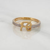 Anillo Fe 2.3gr / T6 1/2 / Dos Oros Amarillo Blanco 18K $