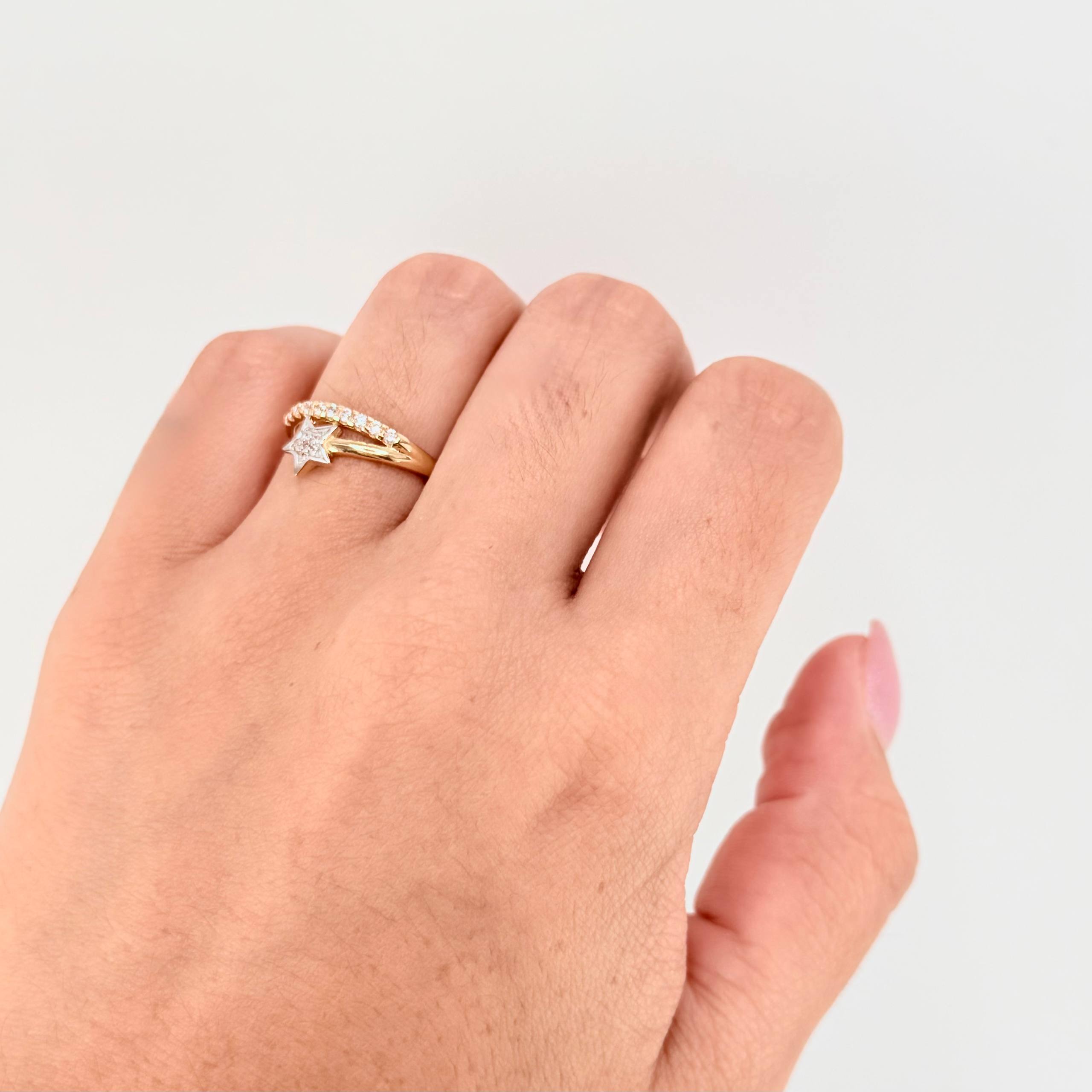 Anillo Estrella Fugaz 1.8gr / T6 1/4 / Oro Amarillo 18K ©