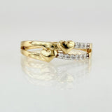 Double Line Hearts Ring 2.35gr / T7 1/2 / 18K Yellow Gold ©