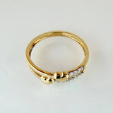 Double Line Hearts Ring 2.35gr / T7 1/2 / 18K Yellow Gold ©