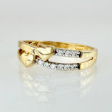 Double Line Hearts Ring 2.35gr / T7 1/2 / 18K Yellow Gold ©