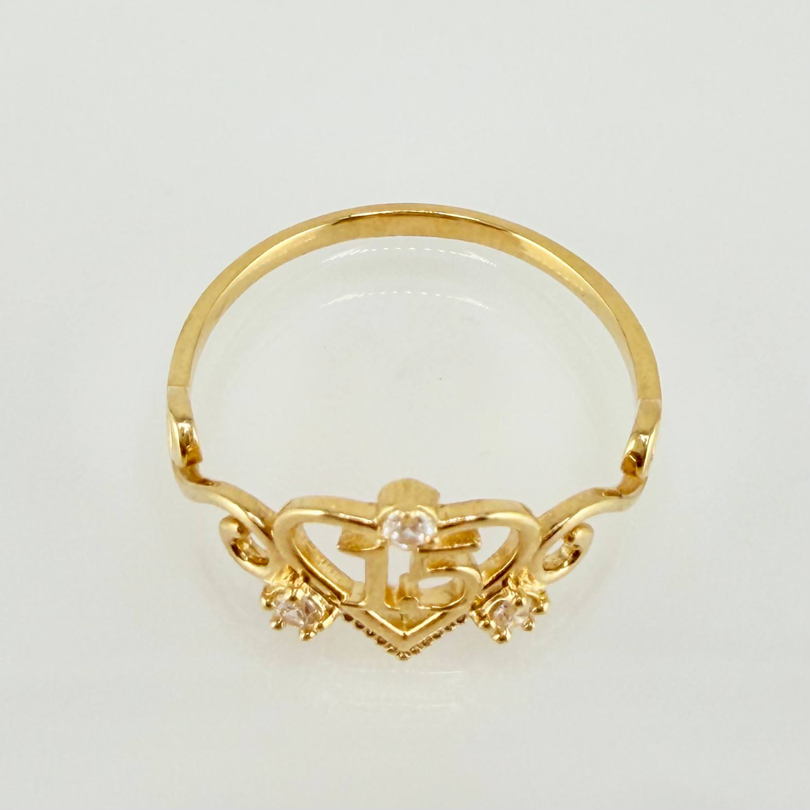 Anillo Corazon 15´S 1.7gr / T7 / Oro Amarillo 18K *