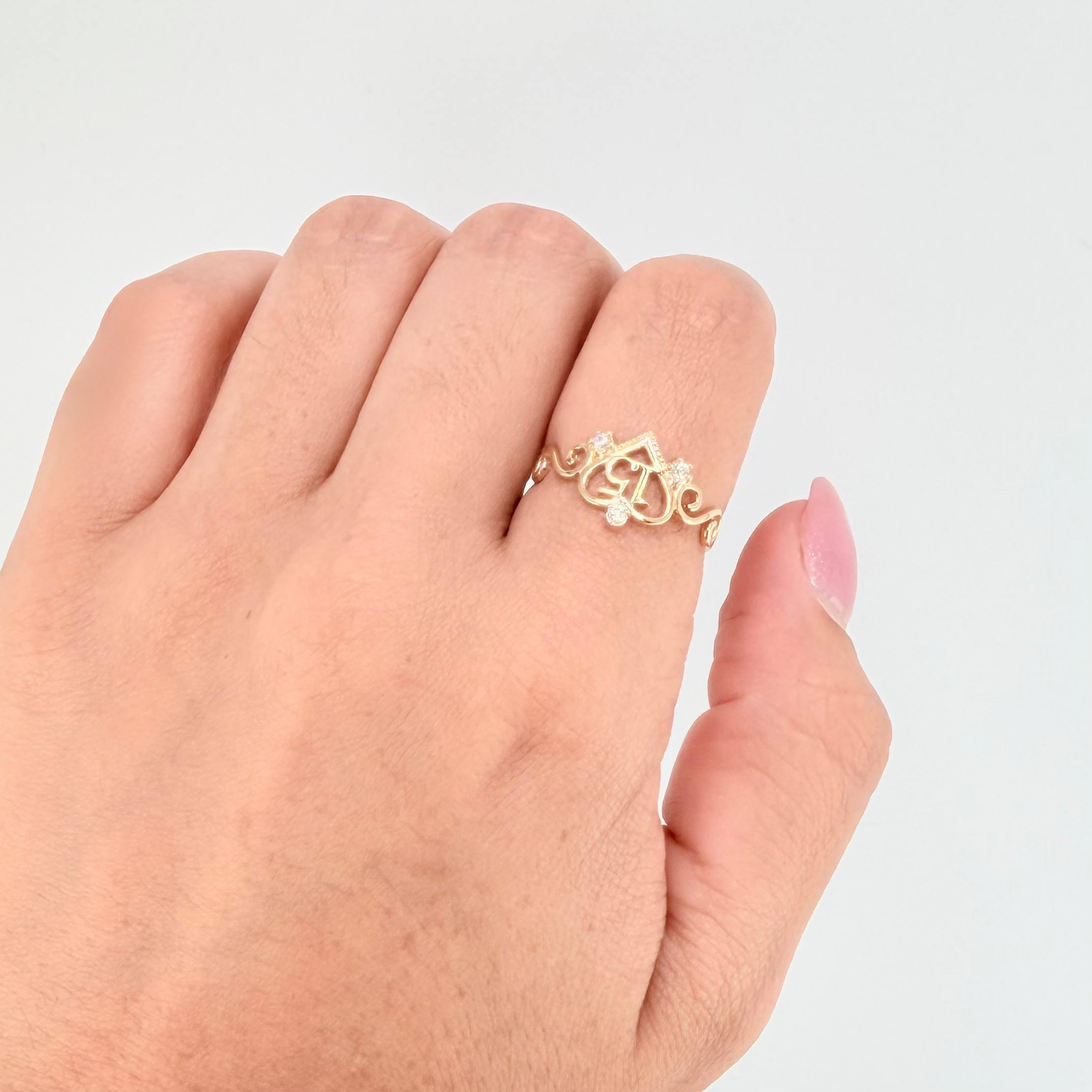 Anillo Corazon 15´S 1.7gr / T7 / Oro Amarillo 18K *