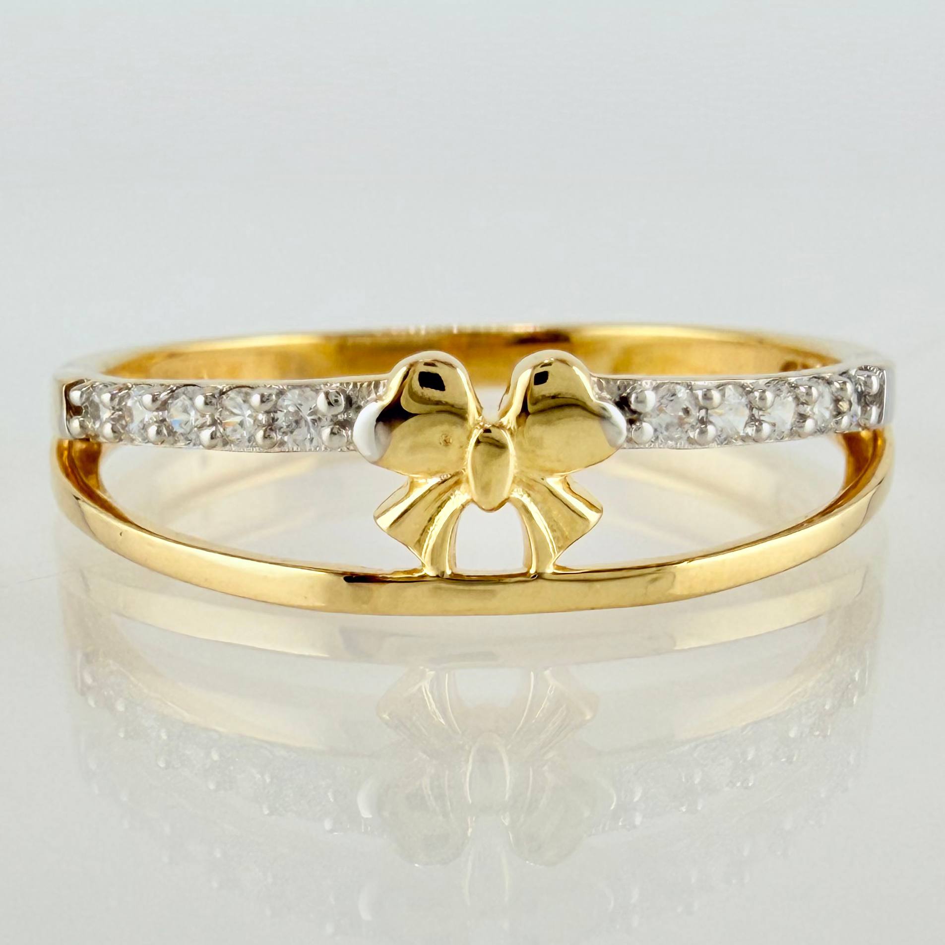 Anillo Moño Doble 1.9gr / T7 1/2 / Oro Amarillo 18K *