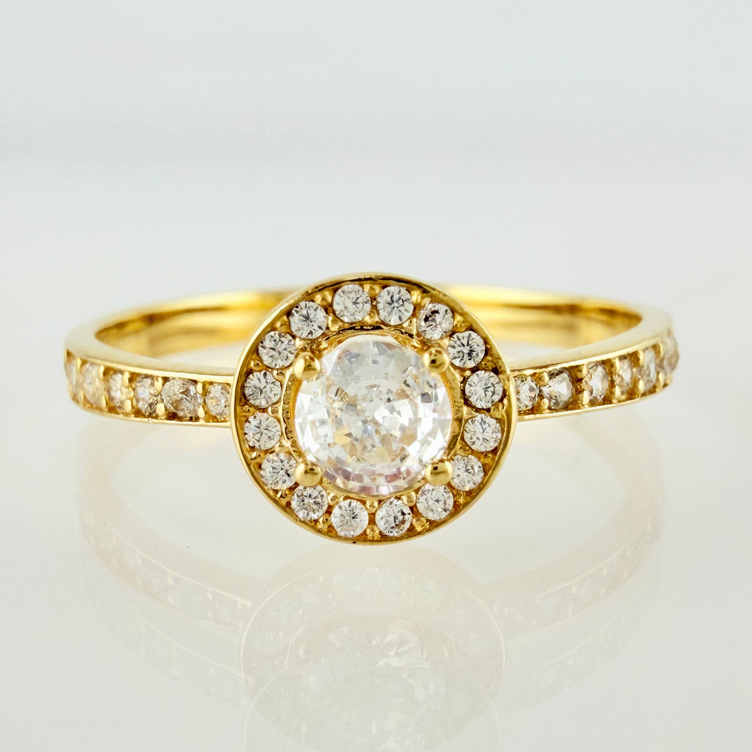 Anillo Halo 2.05gr / T7 1/2 / Oro Amarillo 18K