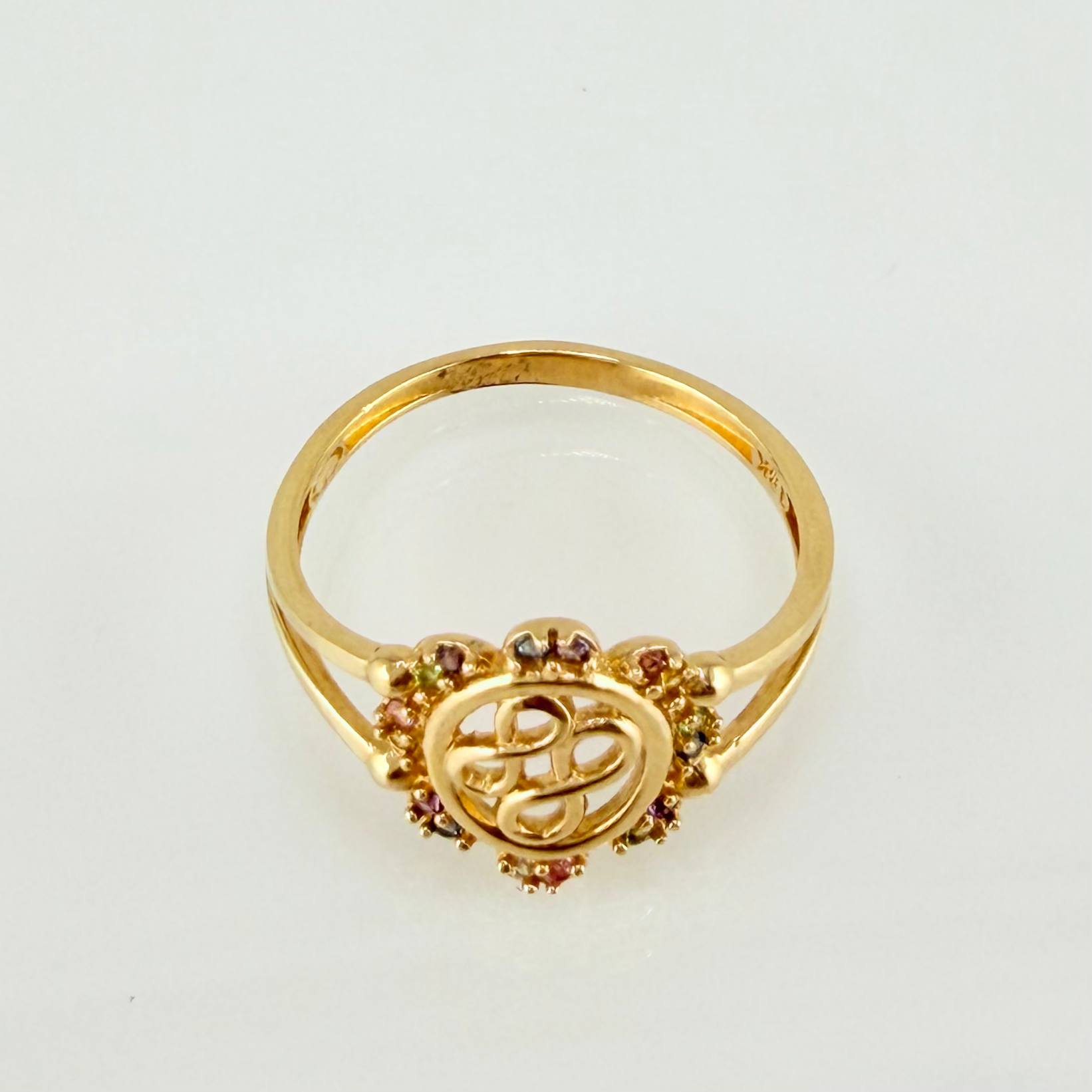 Anillo Doble Infinito Floreado 2.1gr / 6 1 /4 / Oro Amarillo 18K *