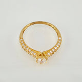 Anillo Solitario Churumbela 2.05gr / T7 3/4 / Oro Amarillo 18K *