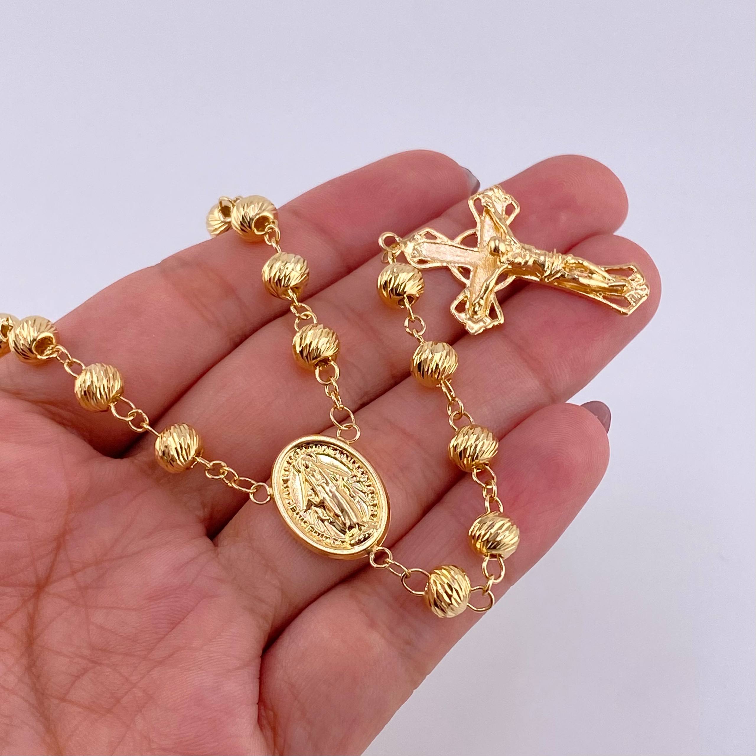 Rosario Virgen Milagrosa 23g / 26 in / 6mm Oro Amarillo 18K