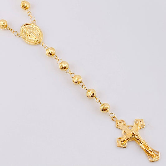 Miraculous Virgin Rosary 23g / 26 in / 6mm Yellow Gold 18K