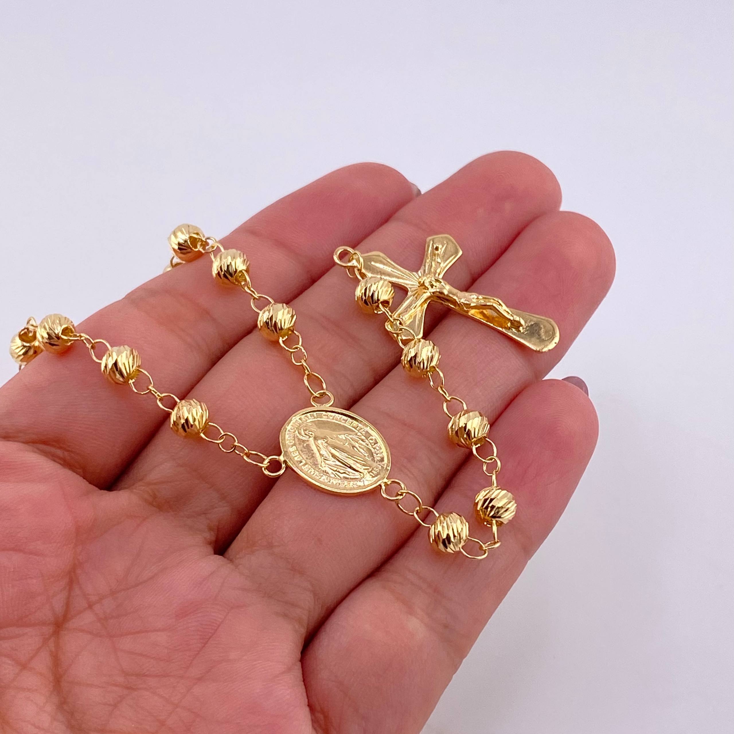Rosario Virgen Milagrosa 14.8g / 24 in / 5mm Oro Amarillo 18K