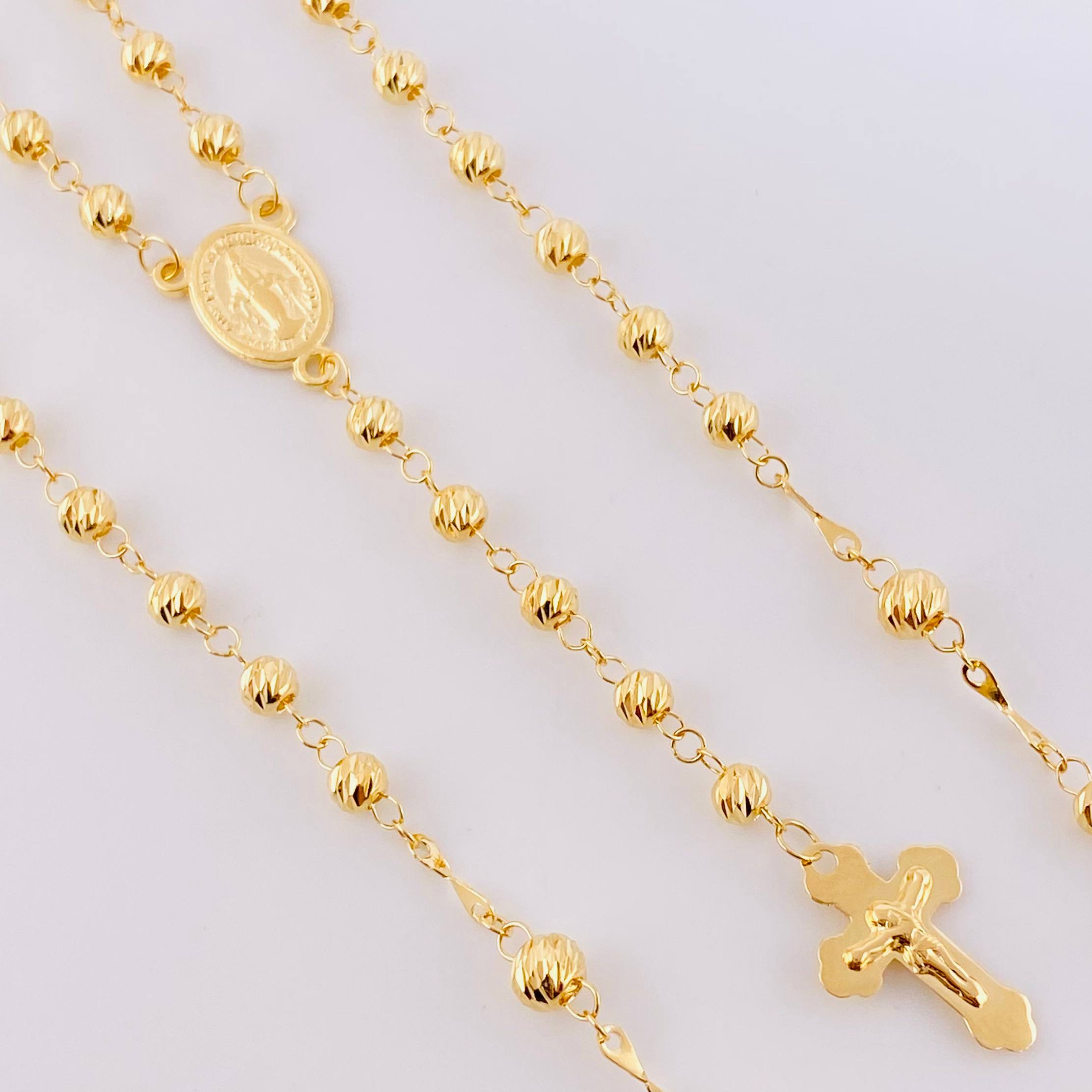 Rosario Virgen Milagrosa 10g / 24 in / 4mm Oro Amarillo 18K