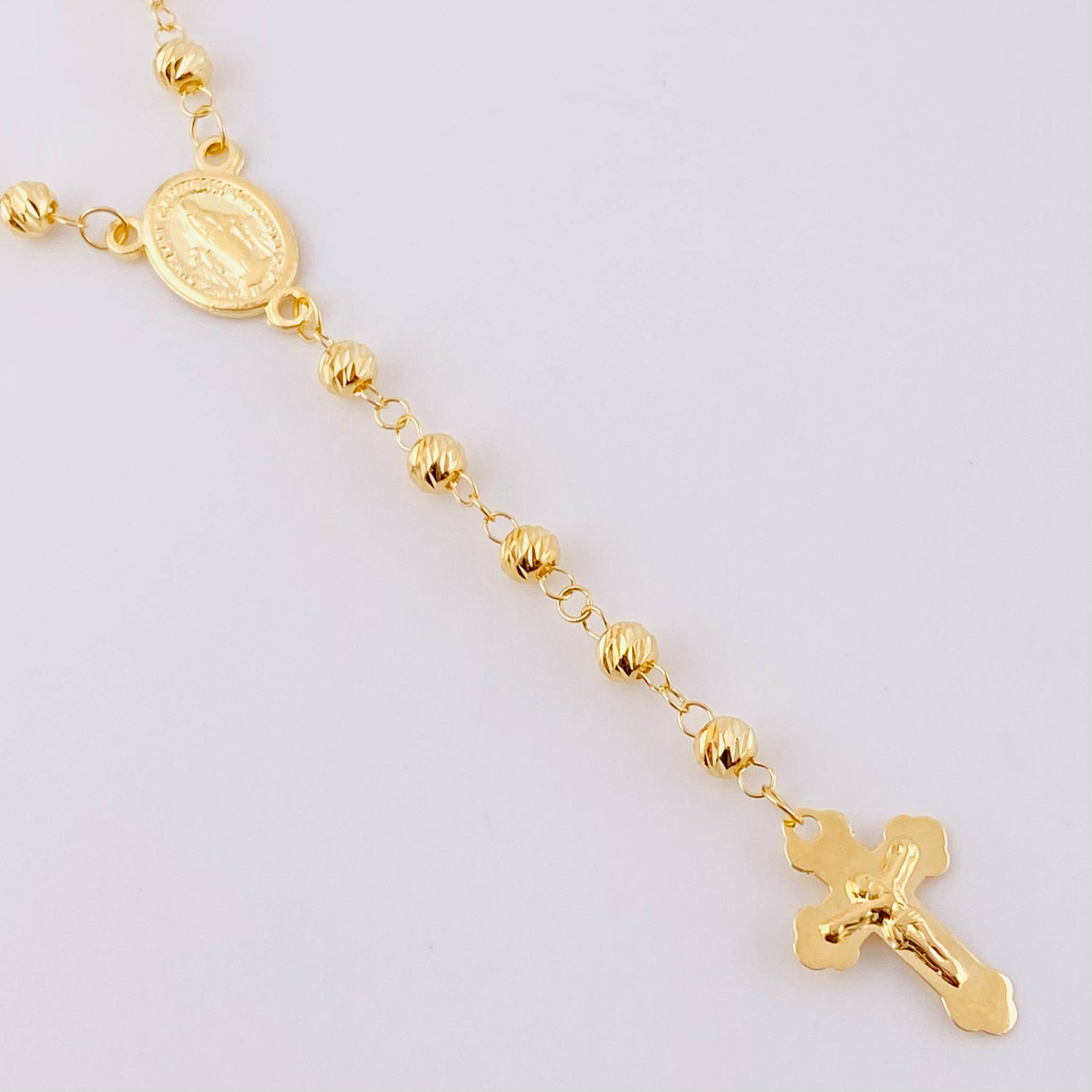 Rosario Virgen Milagrosa 10g / 24 in / 4mm Oro Amarillo 18K
