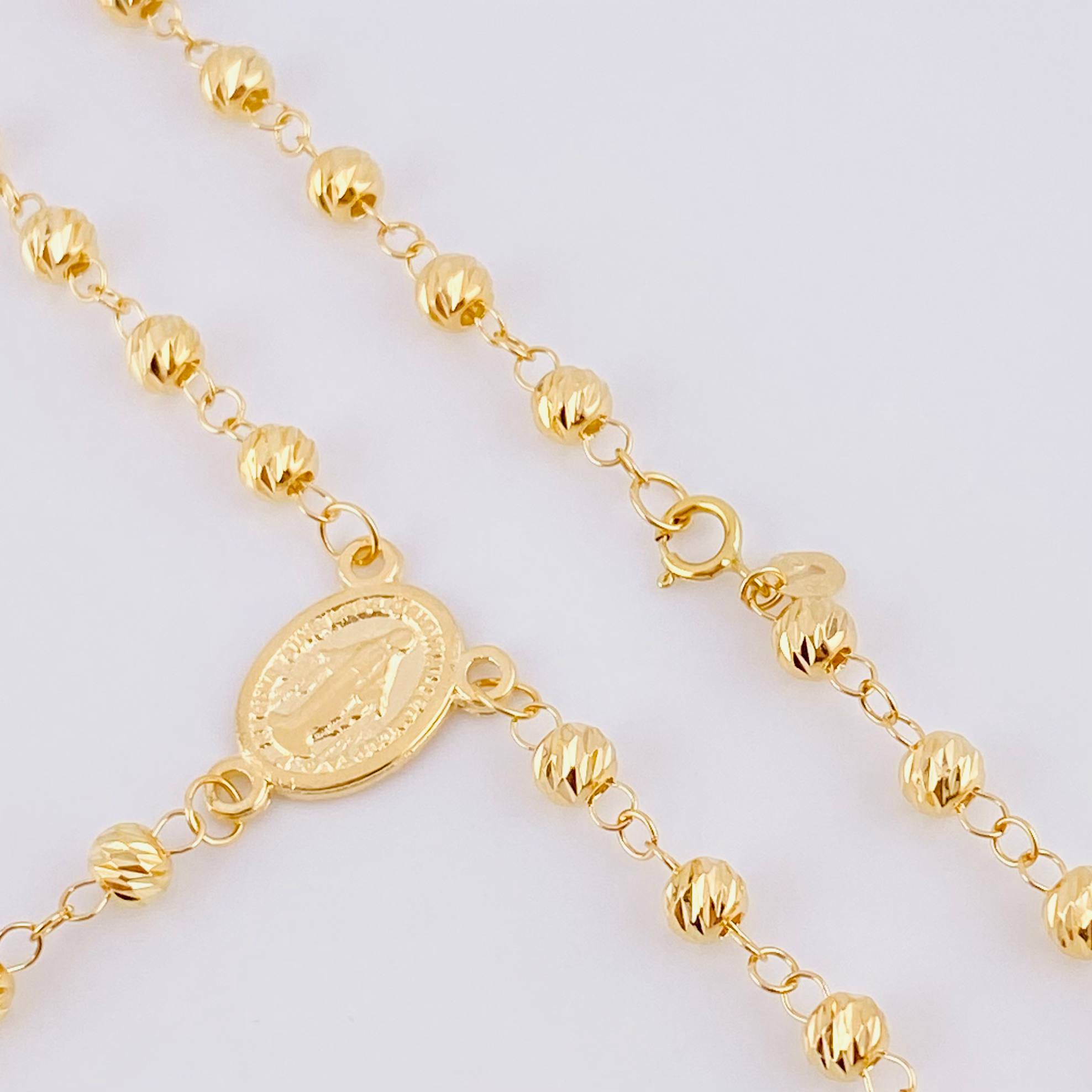 Rosario Virgen Milagrosa 10g / 24 in / 4mm Oro Amarillo 18K
