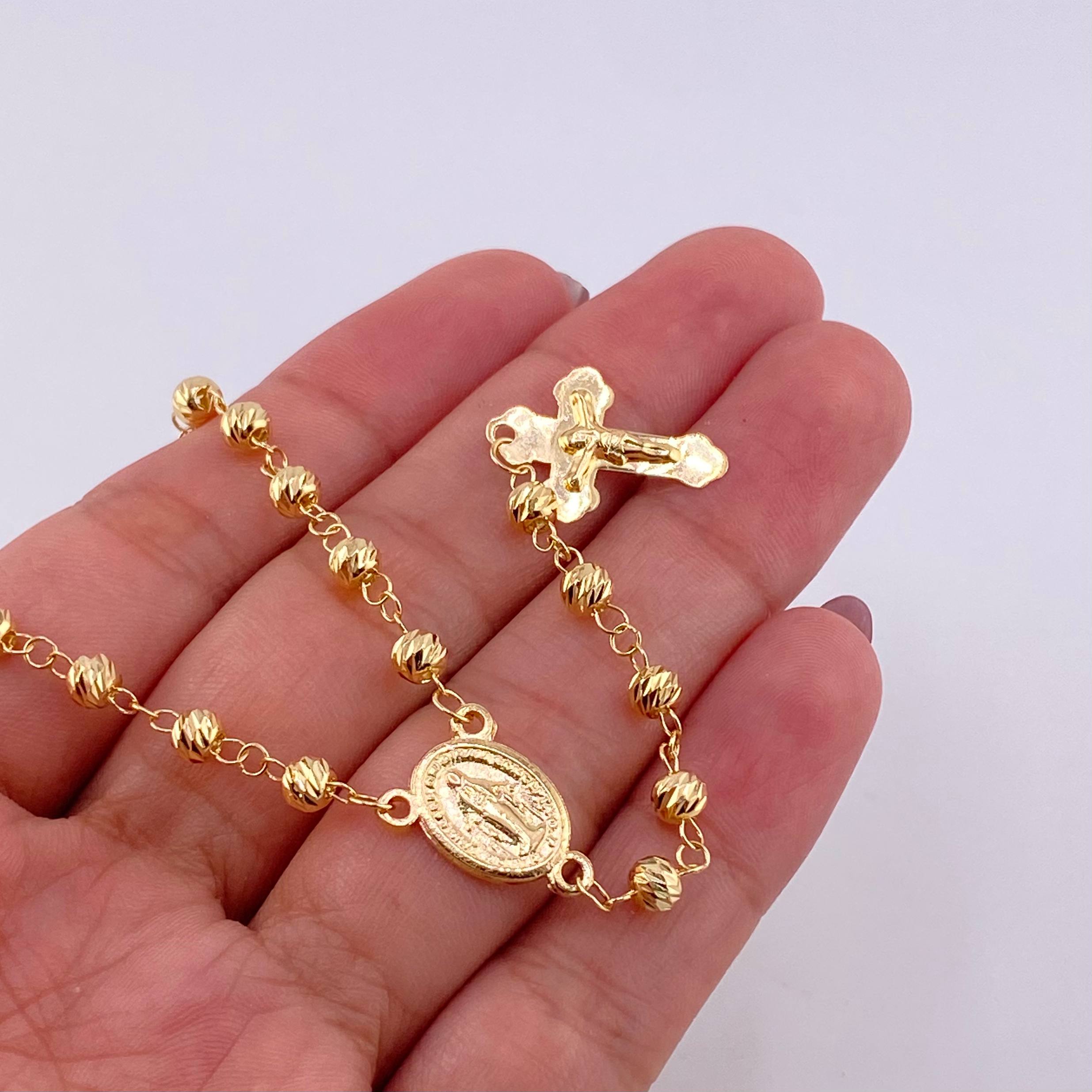 Rosario Virgen Milagrosa 10g / 24 in / 4mm Oro Amarillo 18K