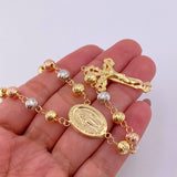 Miraculous Virgin Rosary 22.9g / 26 in / 6.2mm Three Golds 18K