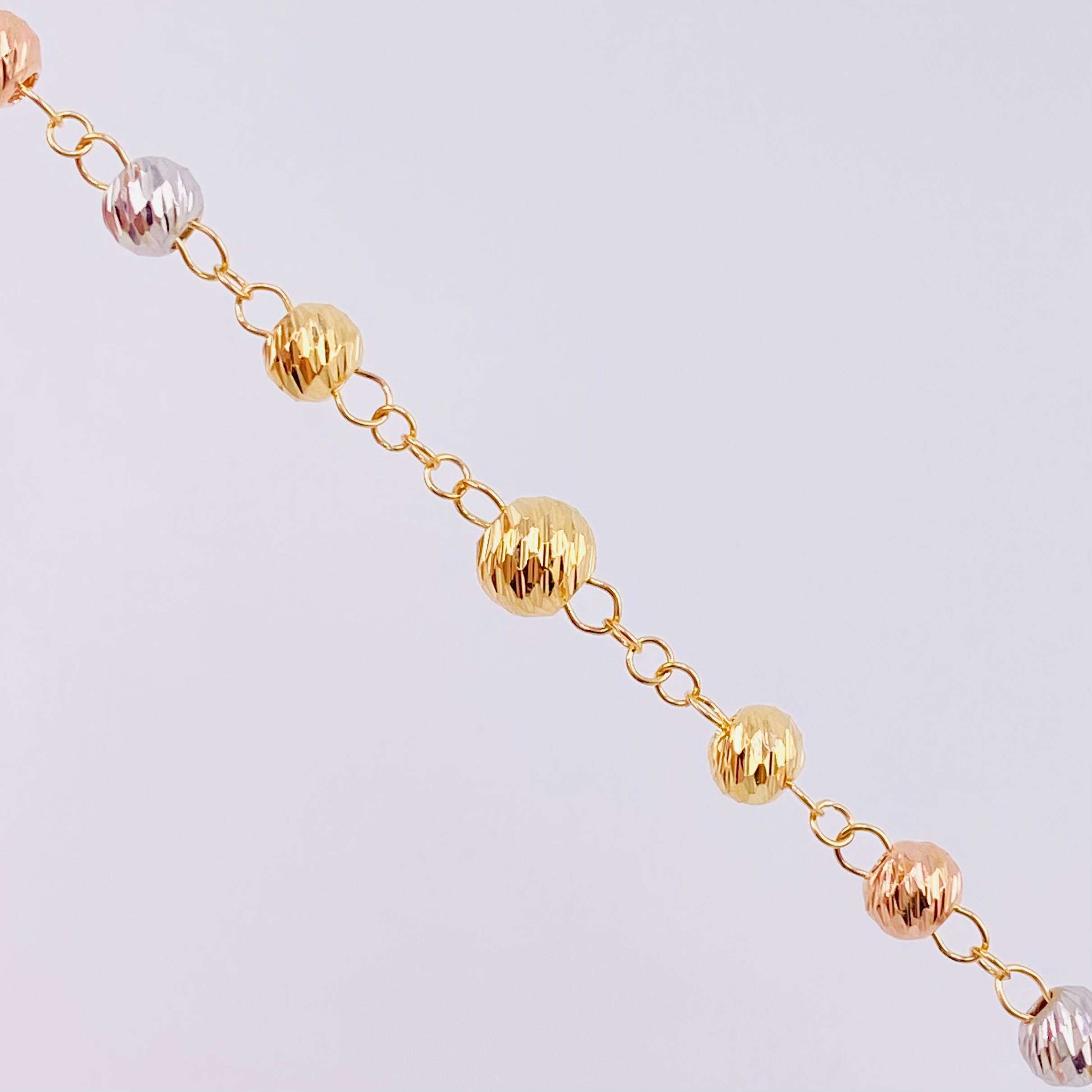 Rosario Virgen Milagrosa 13.2g / 24 in / 5mm Tres Oros 18K