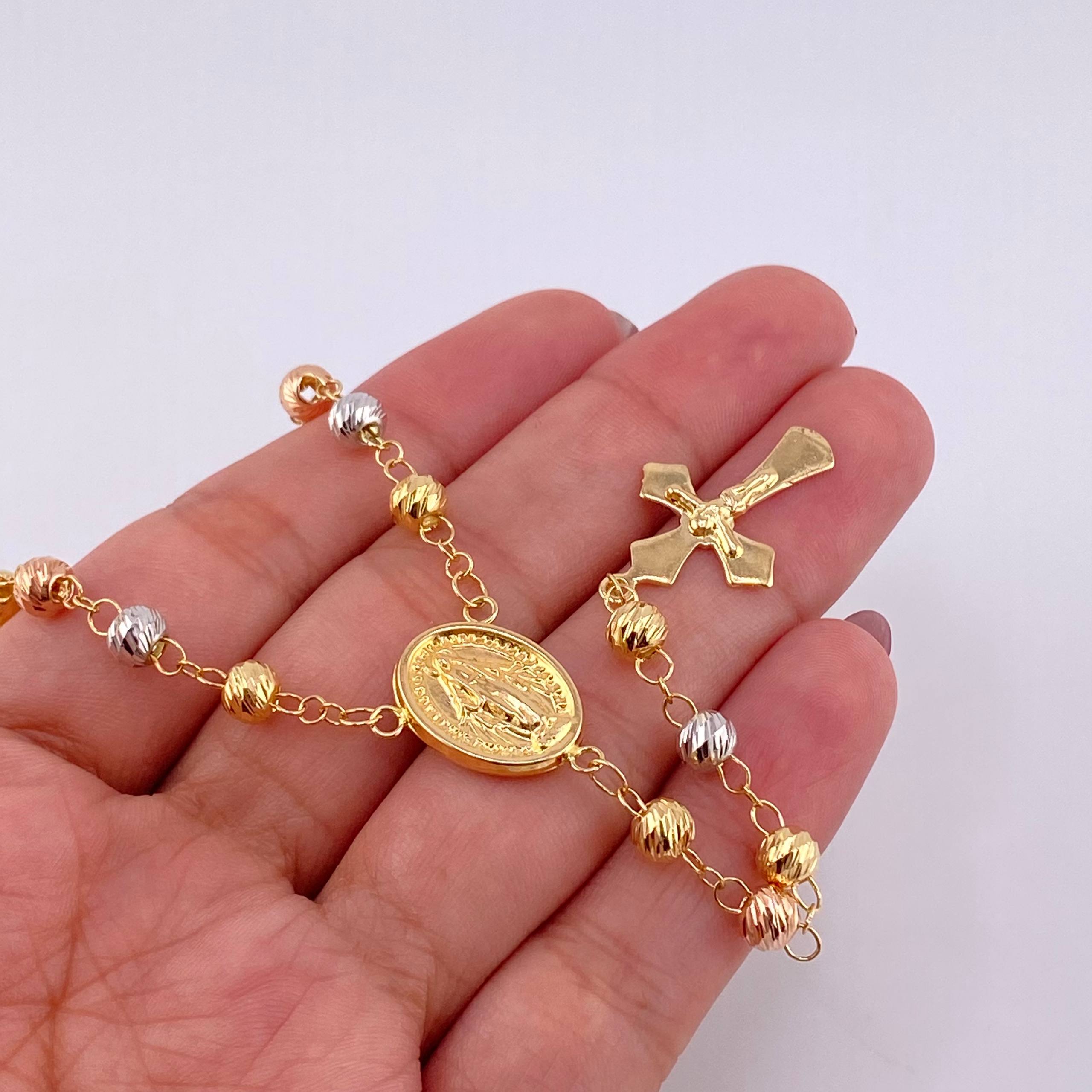 Rosario Virgen Milagrosa 13.2g / 24 in / 5mm Tres Oros 18K