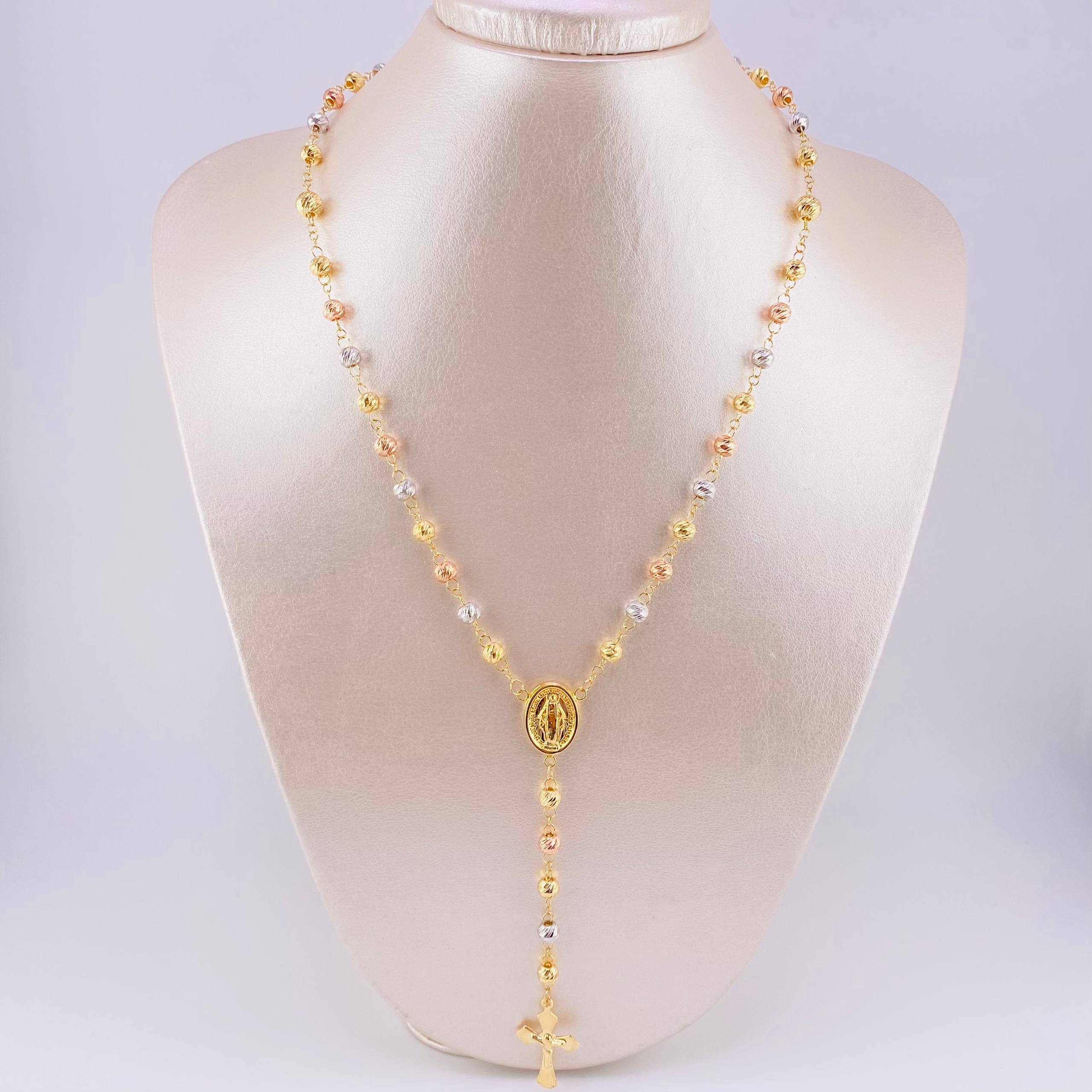 Rosario Virgen Milagrosa 13.2g / 24 in / 5mm Tres Oros 18K