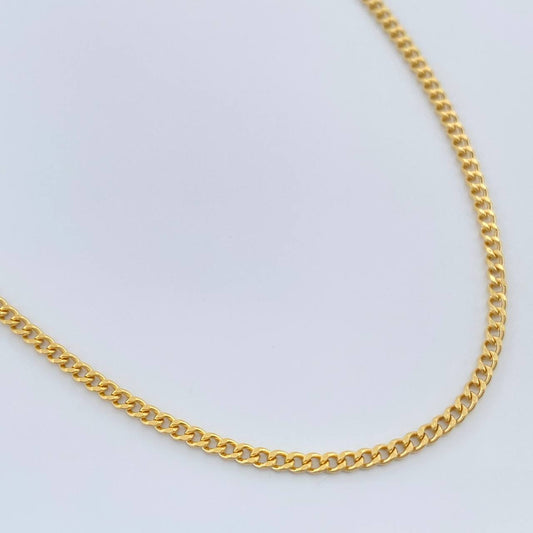 Cadena Cubana 3gr / 23 1/2 in / 1.78mm Oro Amarillo +1 18K %