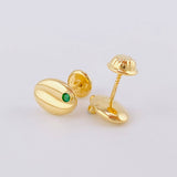 Stud Earrings Coffee Bean 0.9g / in / 6.7mm Yellow Gold 18K