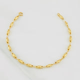 Bracelet Rustic Barrel 2.4g / 7 1/2 in / 3.05mm Yellow Gold 18K