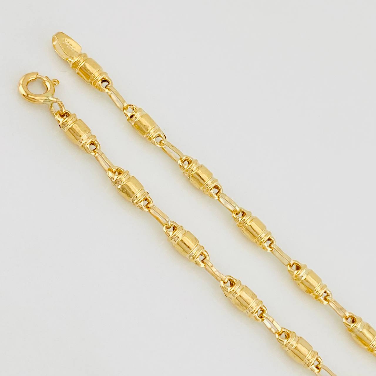 Bracelet Rustic Barrel 2.4g / 7 1/2 in / 3.05mm Yellow Gold 18K