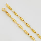Bracelet Rustic Barrel 2.4g / 7 1/2 in / 3.05mm Yellow Gold 18K