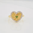 Anillo Corazon 2.85g / T7 1/2 Dos Oros Amarillo Blanco 18K