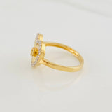 Anillo Corazon 2.85g / T7 1/2 Dos Oros Amarillo Blanco 18K