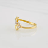 Anillo Corazones 2.2g / T7 3/4 Dos Oros Amarillo Blanco 18K