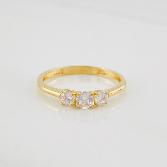 Anillo Solitario Trio 1.55g / T6 3/4 Oro Amarillo 18K